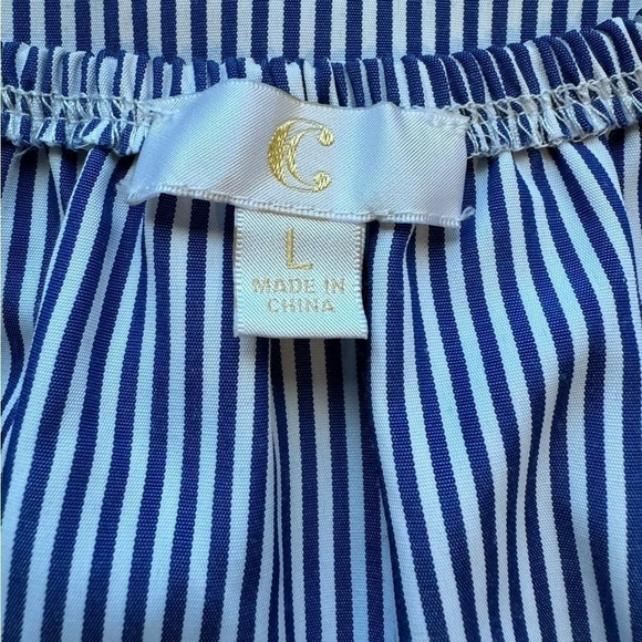 C Sweet Charms Striped Off the Shoulder Blouse Women's Size Large - Picture 3 of 9